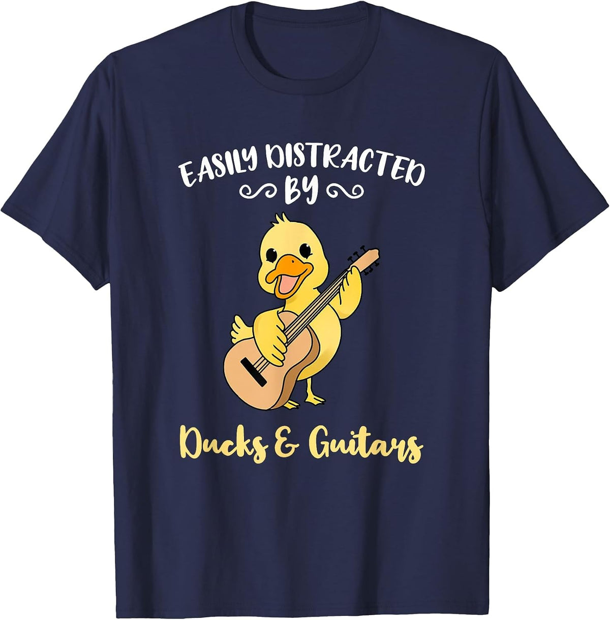 Easily Distracted By Ducks and Guitars T-Shirt - Navy Blue