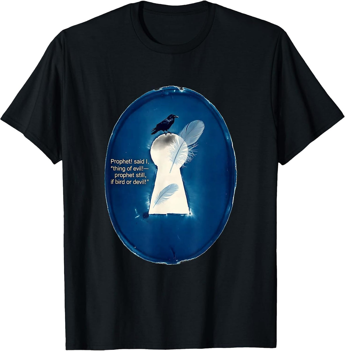 Men's Prophet Thing of Evil Raven Edgar Allan Poe Gothic T-Shirt - Black