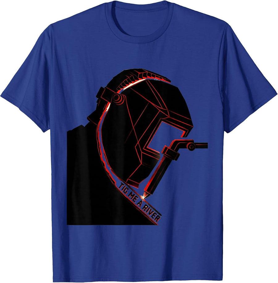 TIG Me A River Constructivist Poster Welder Humor Gift T-Shirt - Royal Blue