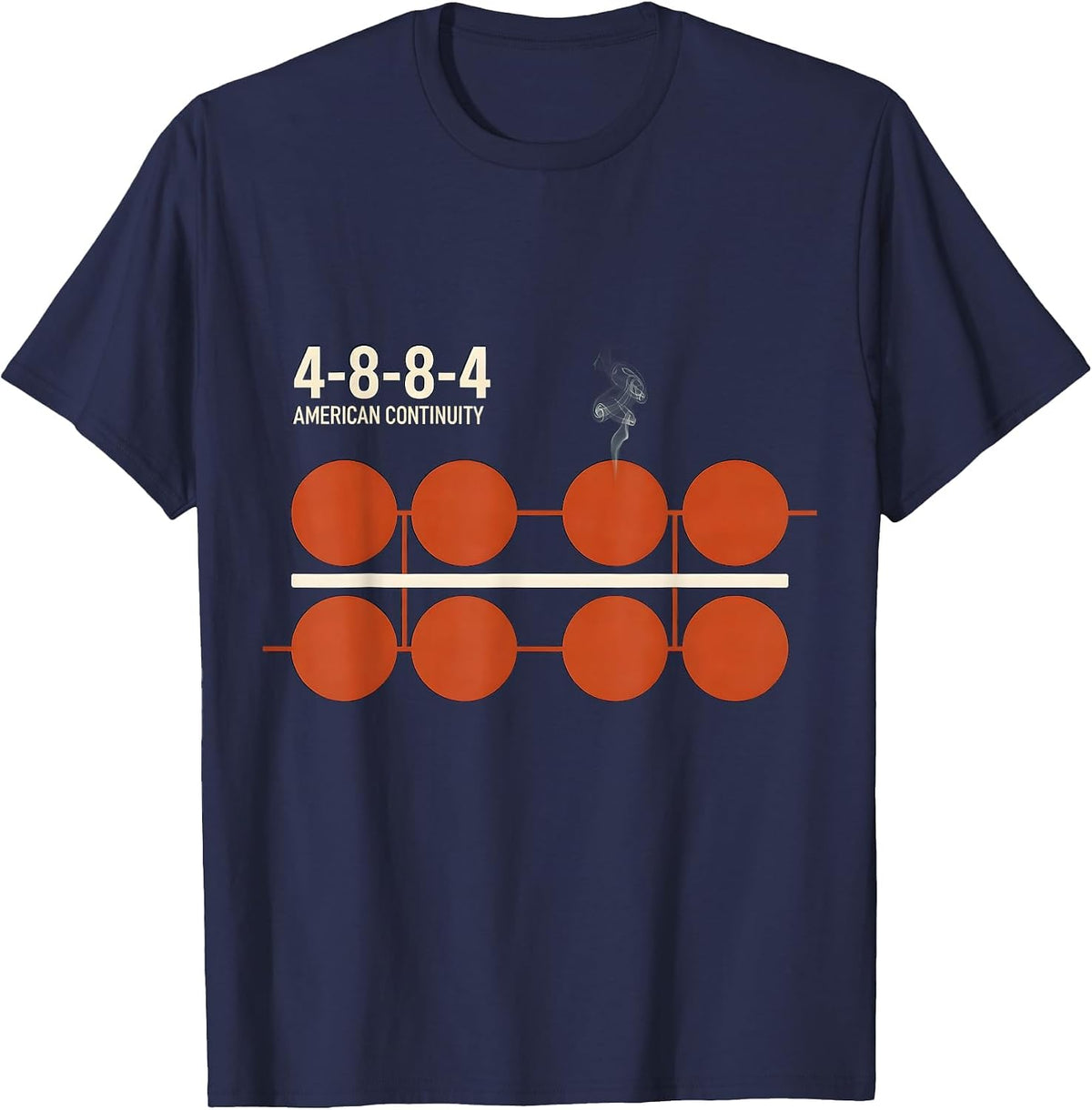 Men's 4-8-8-4 American Continuity Vintage Steam Locomotive Train T-Shirt - Navy Blue
