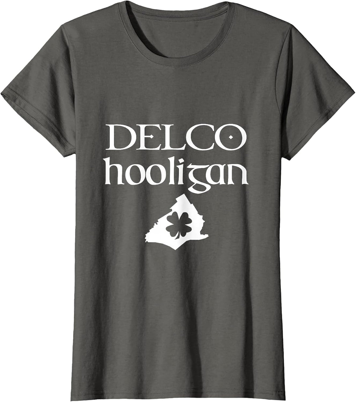 DELCO Hooligan Irish Delaware County Shamrock T-Shirt - Asphalt Grey