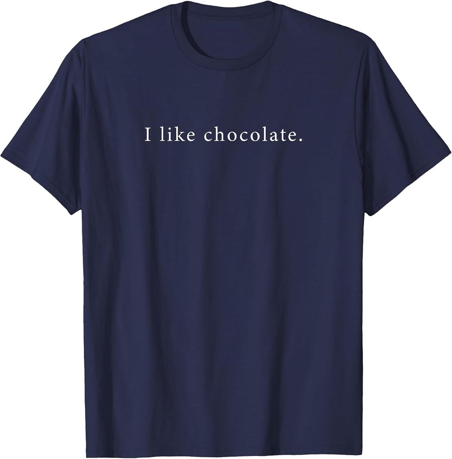 I Like Chocolate Funny Minimalist T-Shirt - Navy Blue