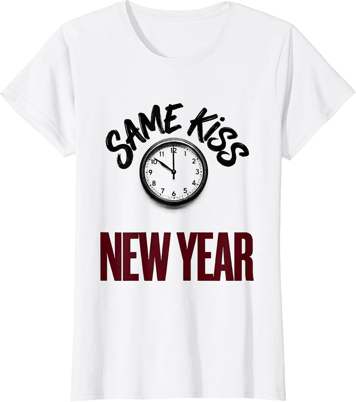Same Kiss New Year Funny Matching Couple New Years Eve T-Shirt - White