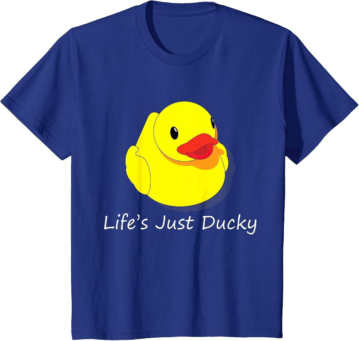 Life’s Just Ducky Cute Yellow Rubber Duck Art T-Shirt - Royal Blue