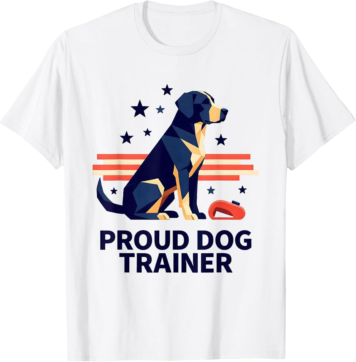 Men's Proud Dog Trainer Patriotic American Flag Occupational Pride T-Shirt - White