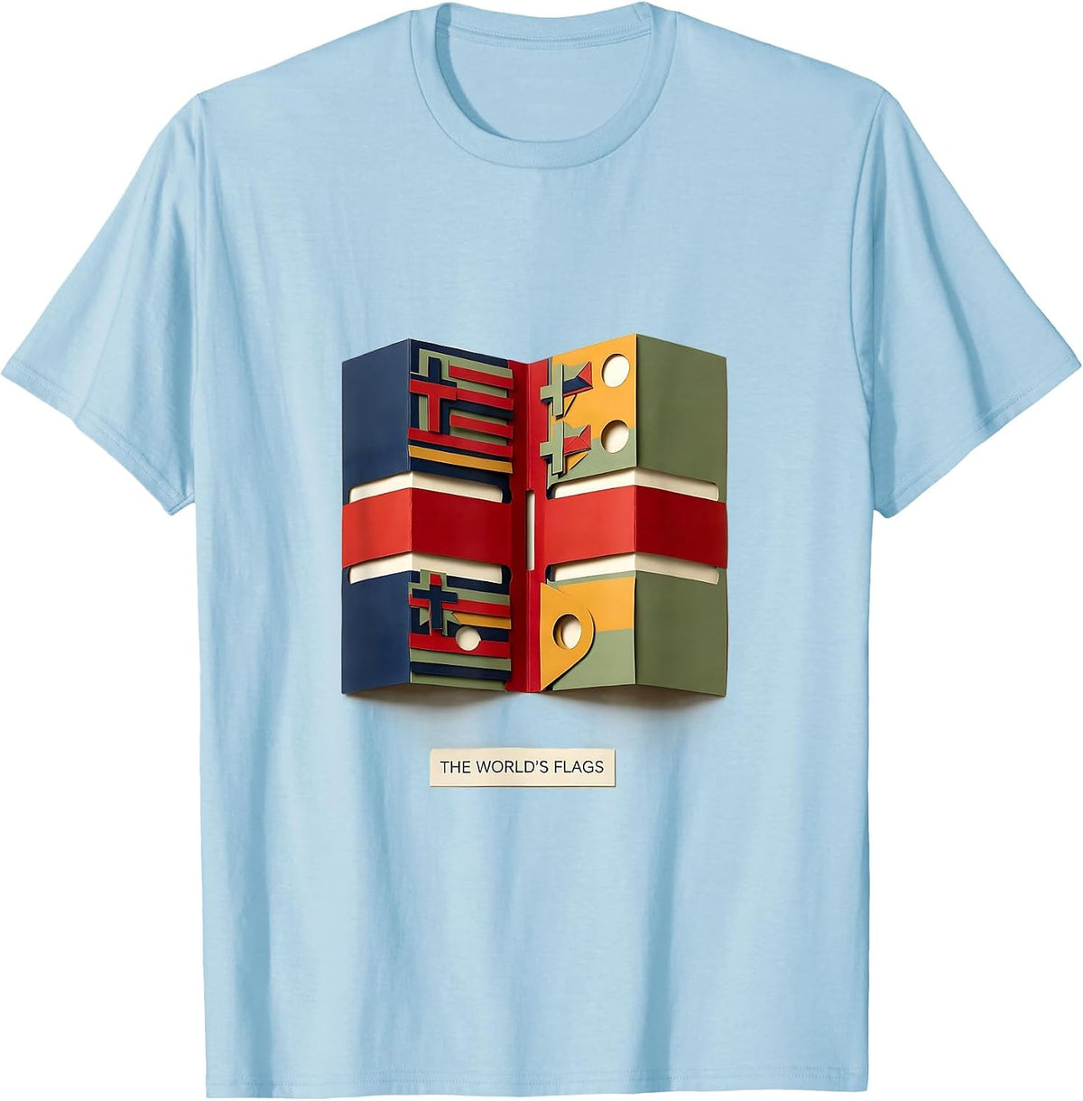 Men's The World's Flags Geography Lover World Traveler National T-Shirt - Baby Blue