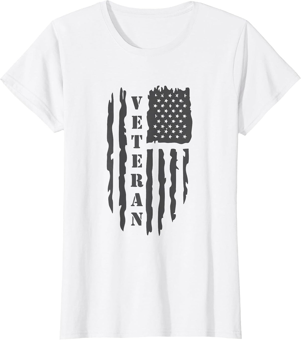 Veteran American Flag Memorial Day Patriotic Soldiers Army T-Shirt - White