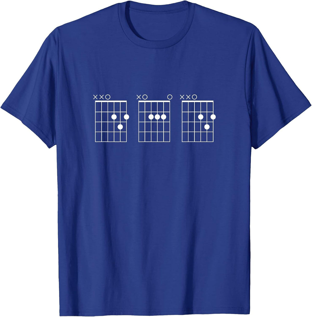 Guitarist Dad Fathers Day Shirt - DAD Guitar Chords T-Shirt - Royal Blue