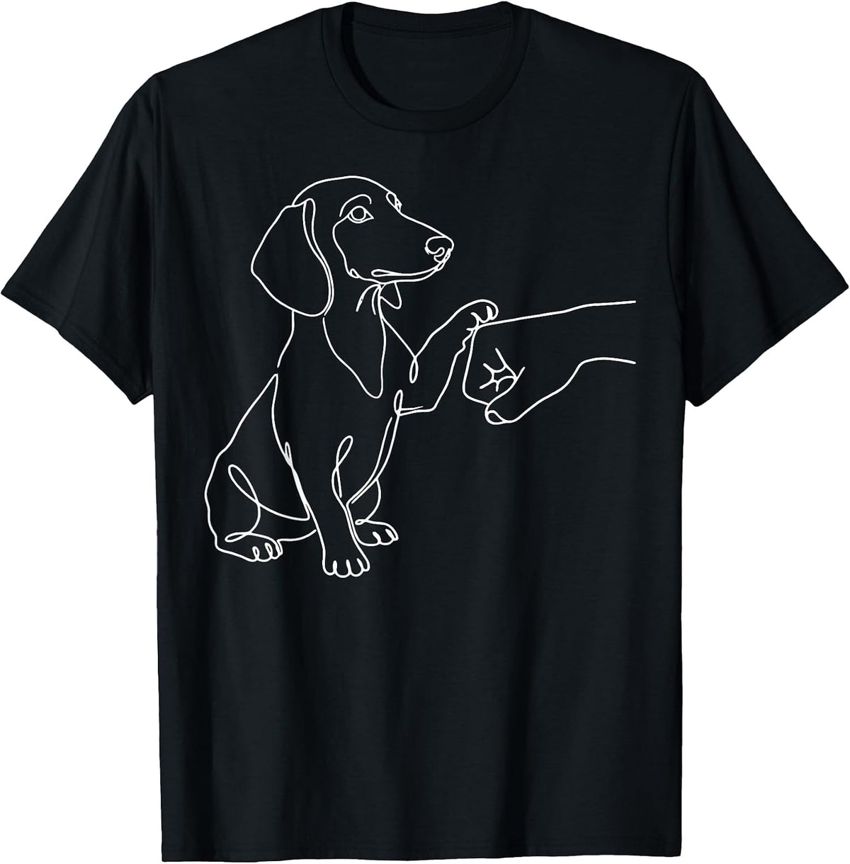 Dachshund Fist Bump Weiner Dog Hand T-Shirt - Black