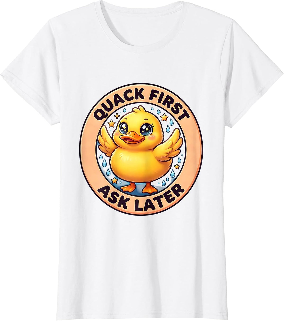 Quack First Ask Later Funny Duck Design T-Shirt - White