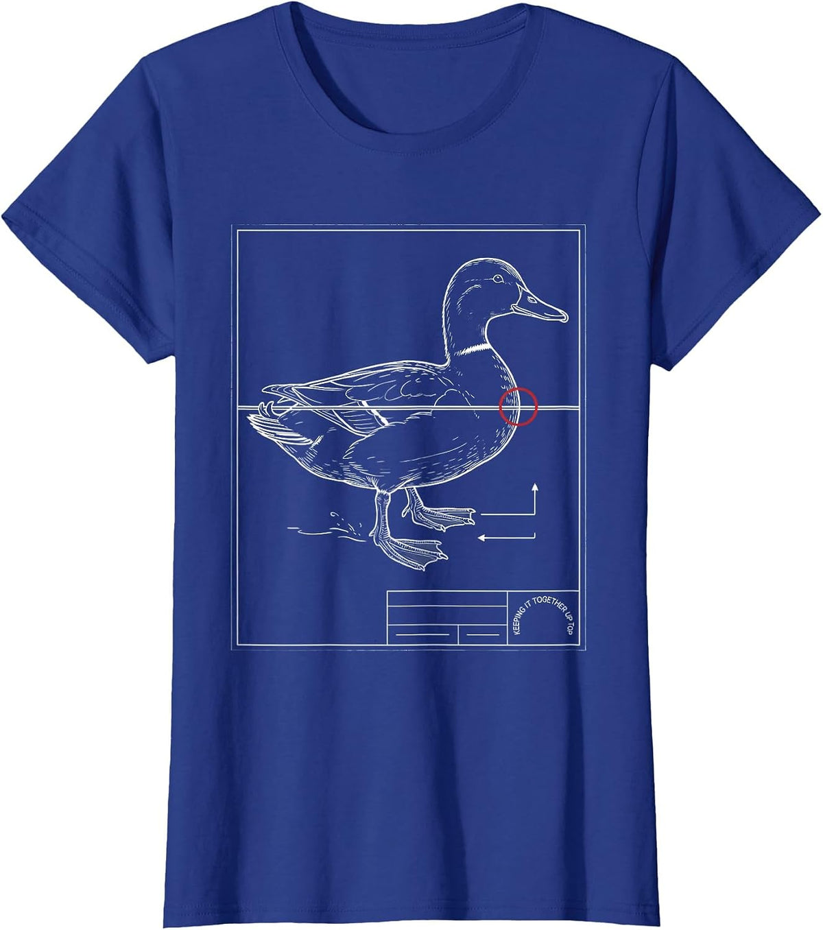 Women's Keeping It Together Up Top Funny Duck Pun Novelty Humor Gift T-Shirt - Royal Blue