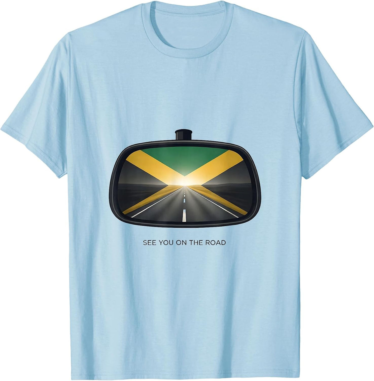 Men's See You On The Road Editorial Conceptual Jamaican Carnival T-Shirt - Baby Blue