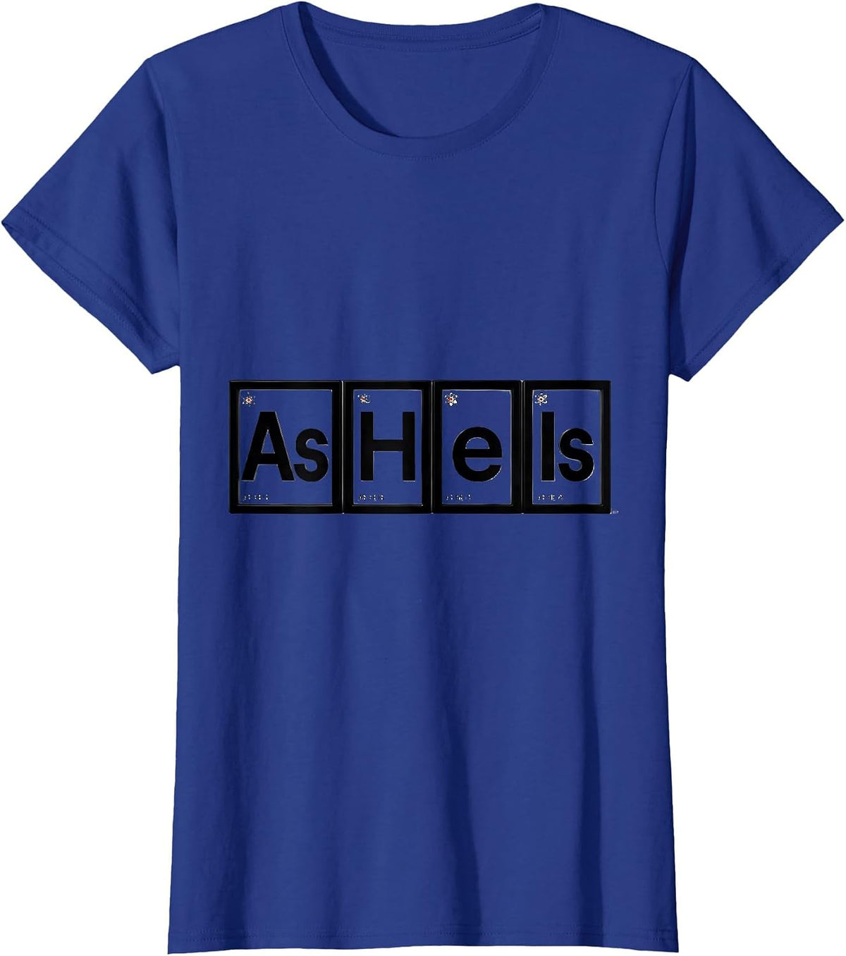 Women's As He Is Bauhaus Modernist Periodic Table Chemistry Teacher T-Shirt - Royal Blue