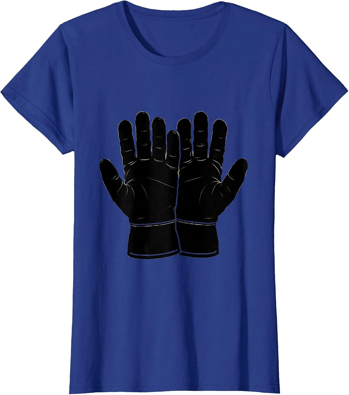 Women's Oil-Stained Work Gloves Blue Collar Graphic T-Shirt - Royal Blue