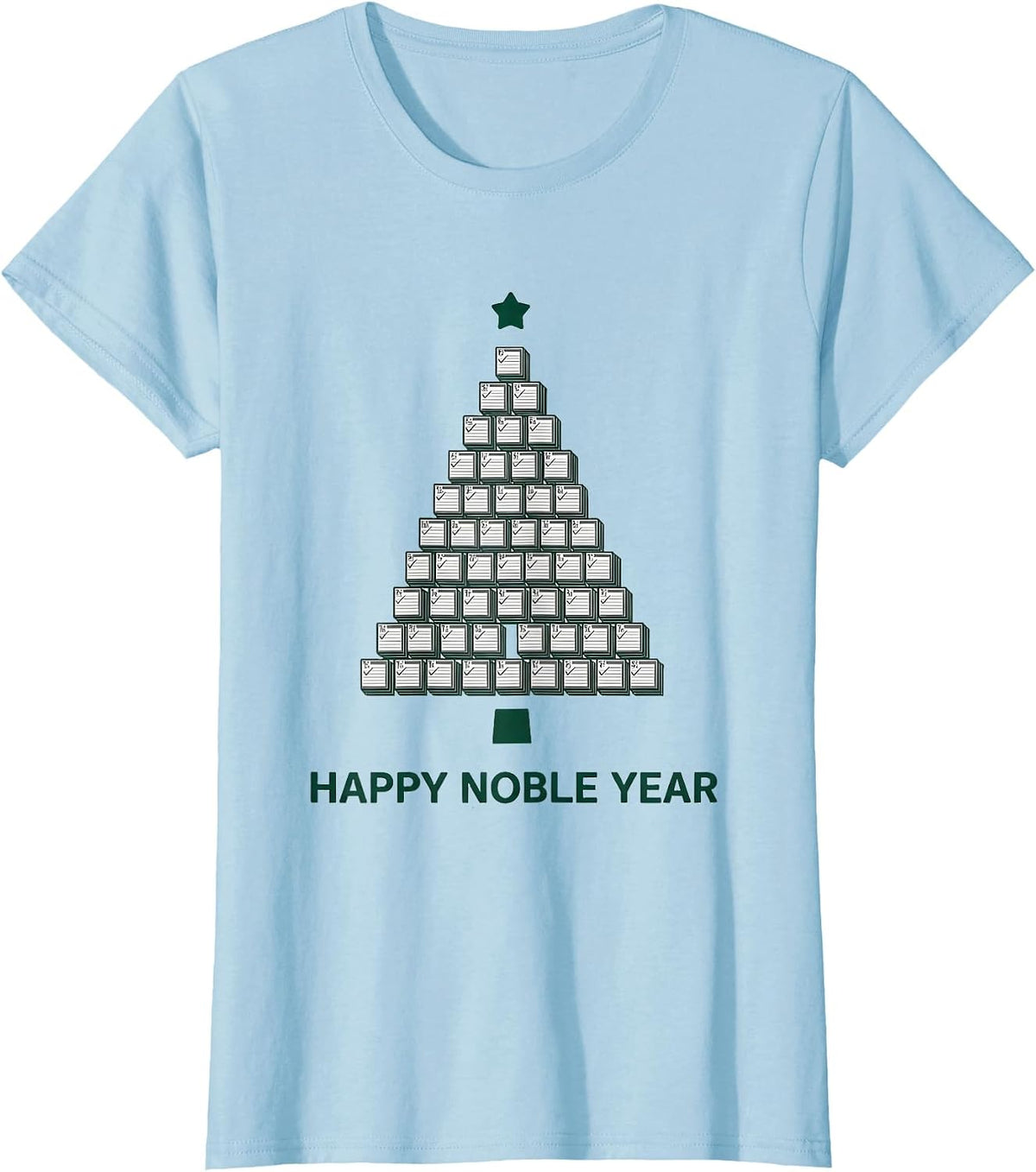 Happy Noble Year Funny Periodic Table Chemistry Nerd Humor T-Shirt - Baby Blue