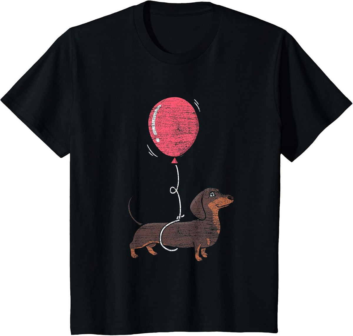 Balloon Dachshund T-Shirt - Black