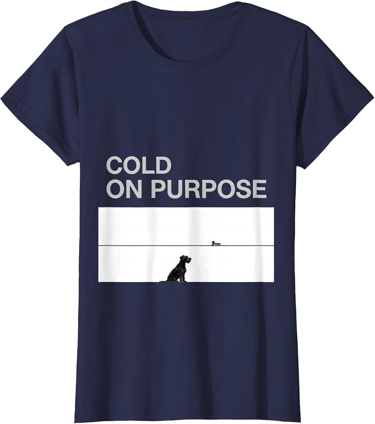 Women's Cold On Purpose Rustic Southern Hunting Dog Labrador Vintage T-Shirt - Navy Blue