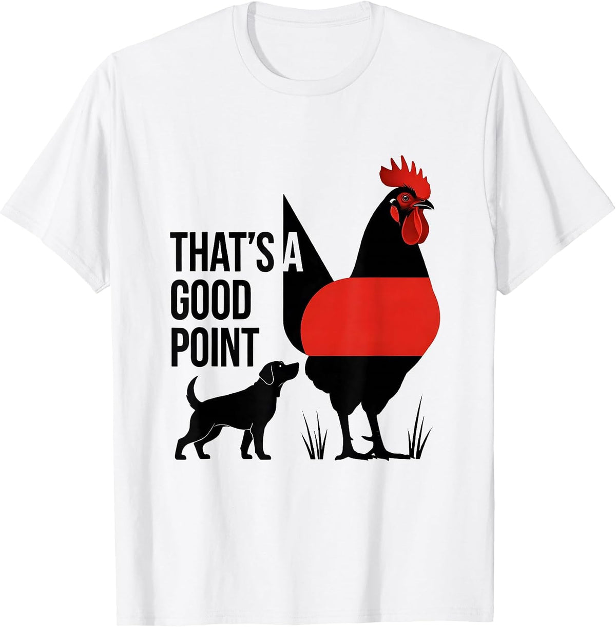 Men's That's A Good Point Minimalist Pheasant Hunting Dog Humor T-Shirt - White