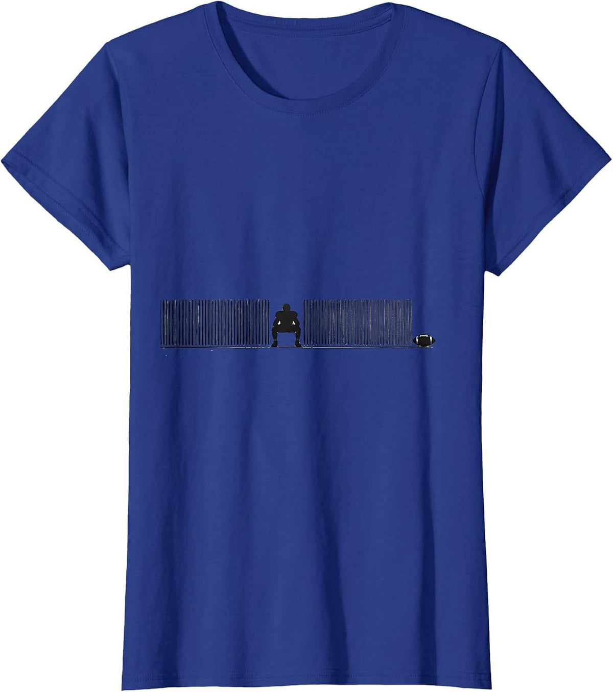 Women's Football Lineman Minimalist Fan Humor T-Shirt - Royal Blue
