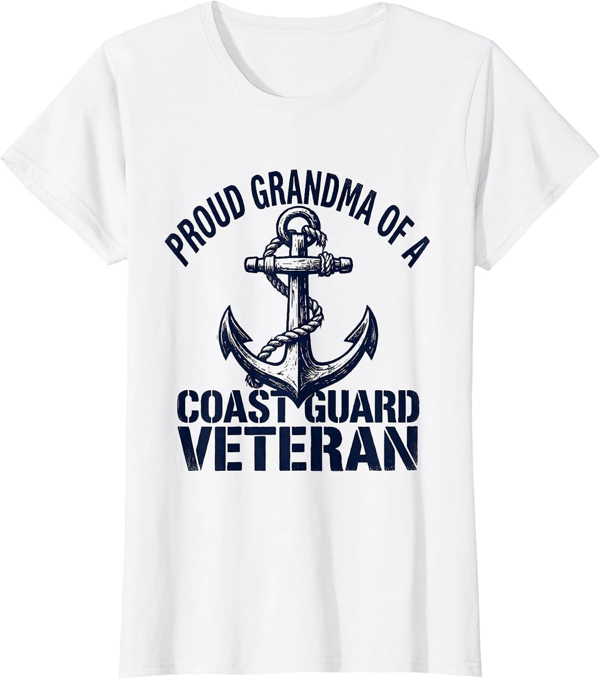 Proud Grandma of a Coast Guard Veteran Military Family T-Shirt - White