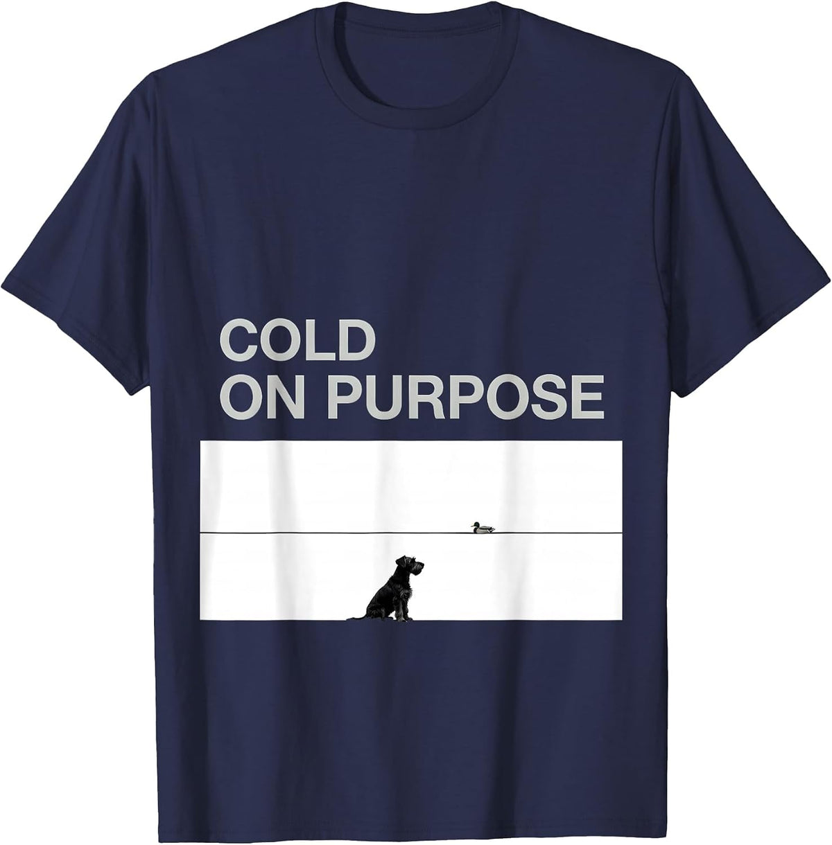 Men's Cold On Purpose Rustic Southern Hunting Dog Labrador Vintage T-Shirt - Navy Blue