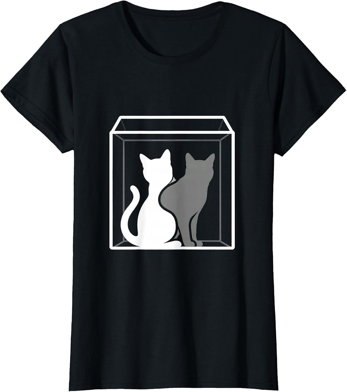 Schrödingers Cat Quantum Physics Nerd Humor T-Shirt - Black