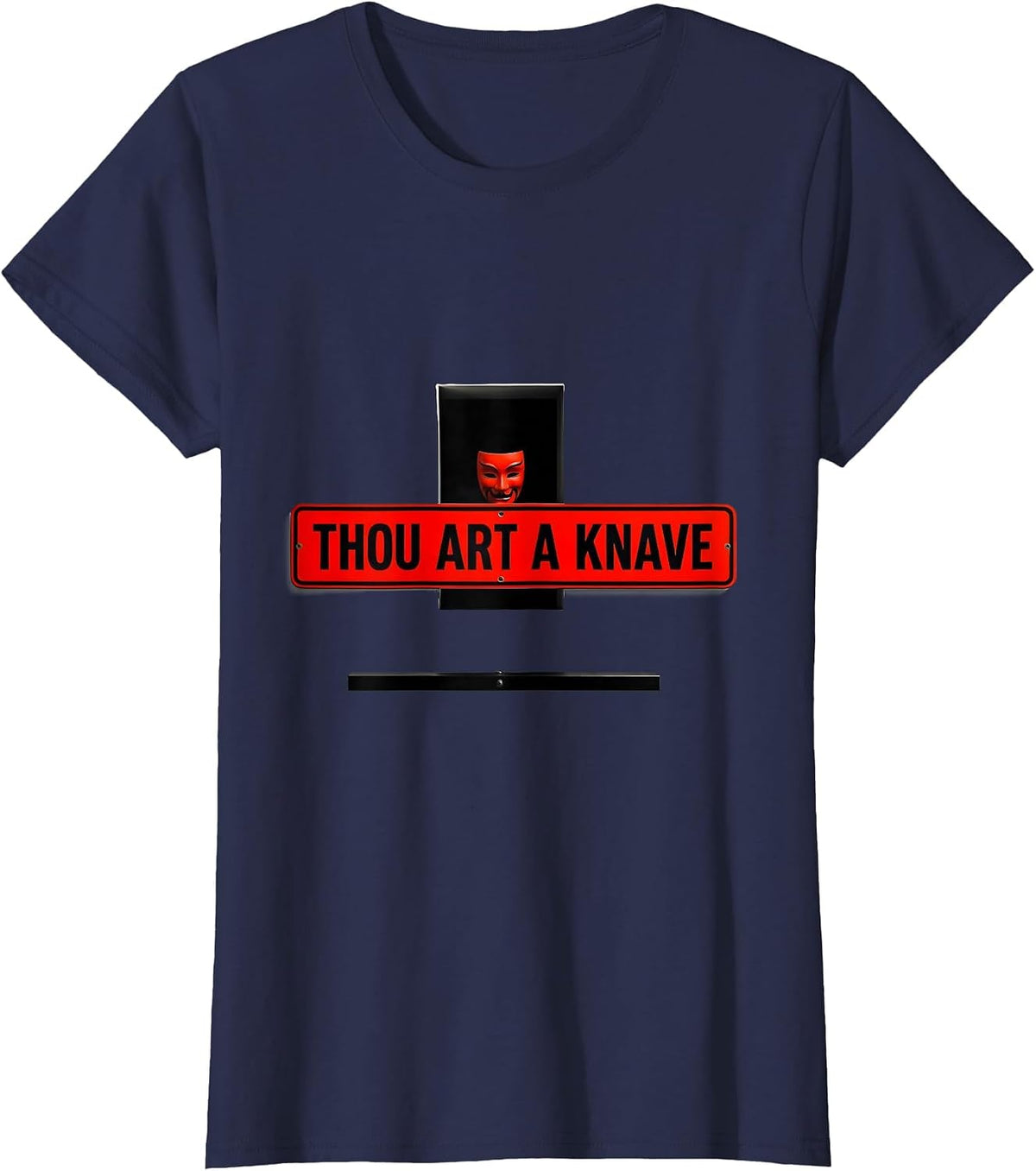 Women's Thou art a knave Minimalist Shakespeare Quote Theater Humor T-Shirt - Navy Blue