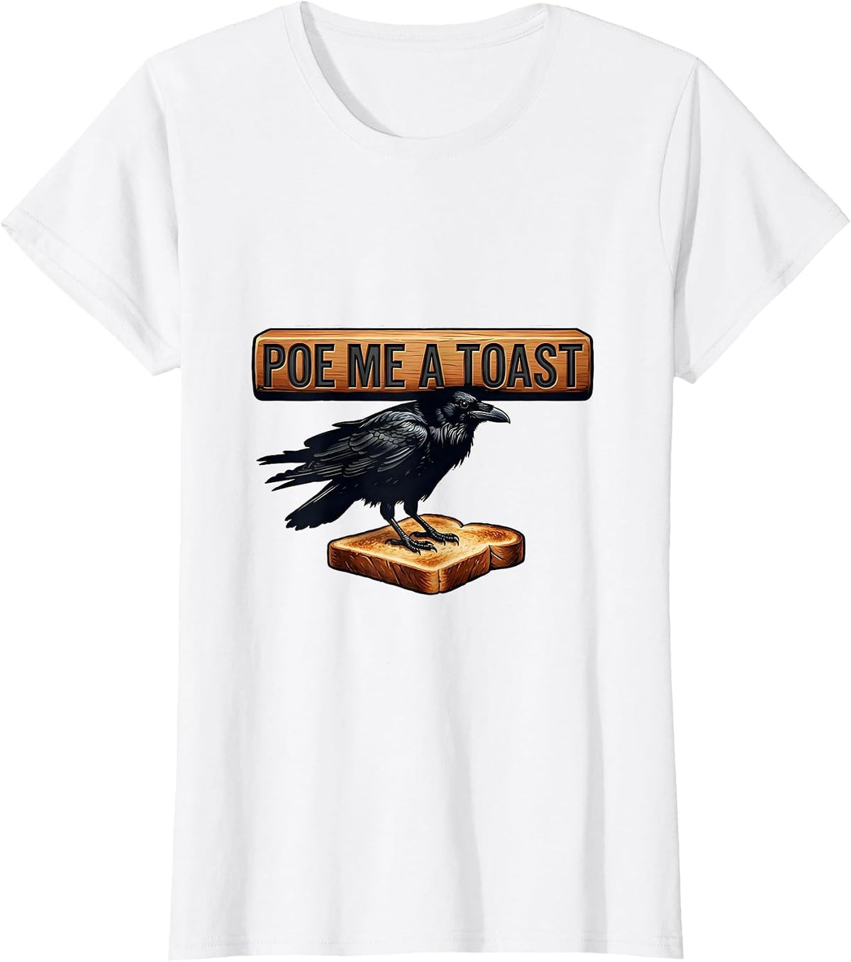 Poe Me A Toast Gothic Raven Edgar Allan Poe Literature Fan T-Shirt - White