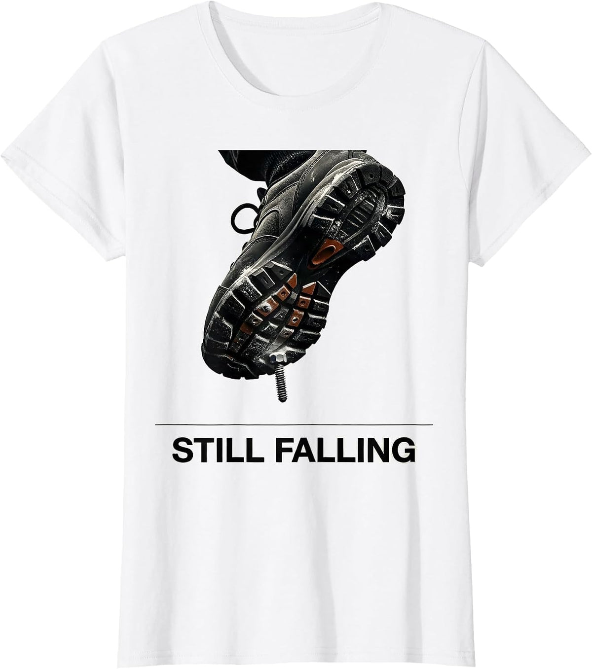 Still Falling Funny Rock Climbing Bouldering Humor T-Shirt - White