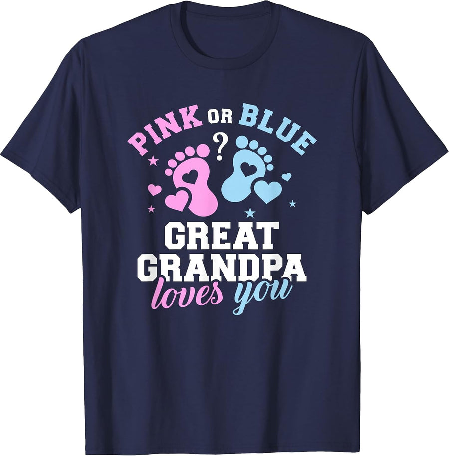 Gender Reveal Great Grandpa T-Shirt - Navy Blue