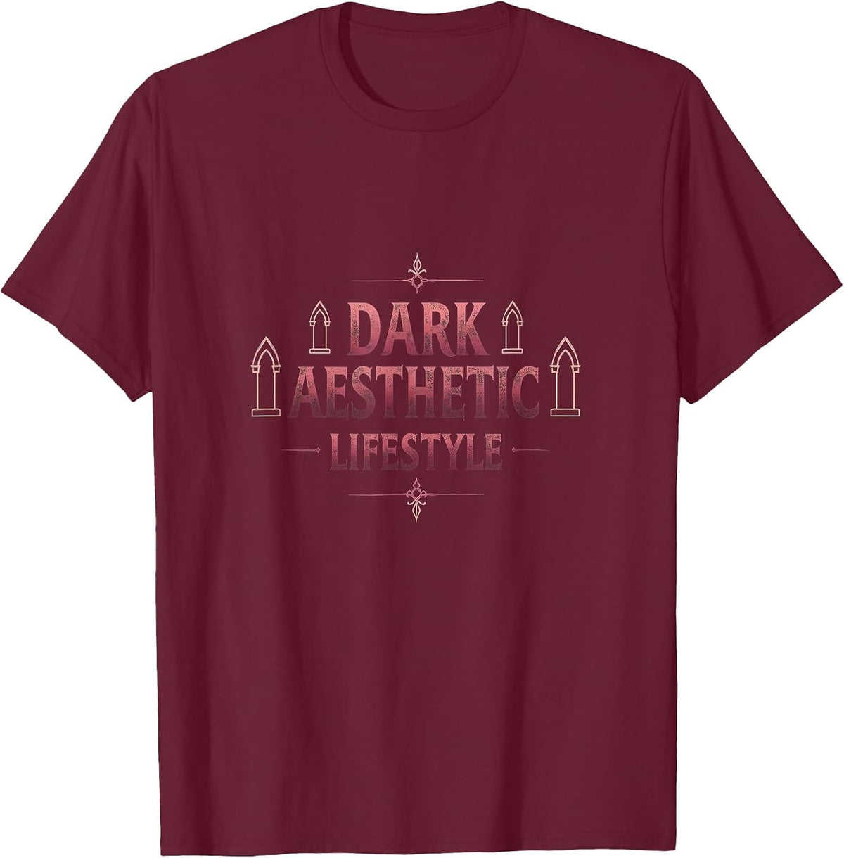 Dark Aesthetic Lifestyle Gothic Design T-Shirt - Burgundy