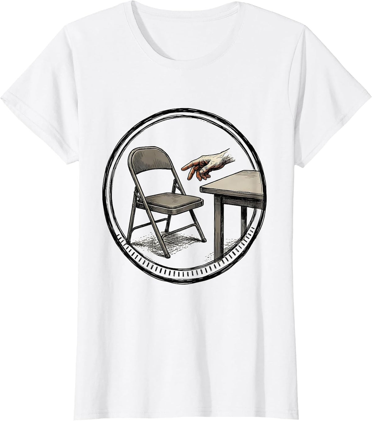 Women's Sketched Open Hand Social Worker Humor Workplace Pride T-Shirt - White