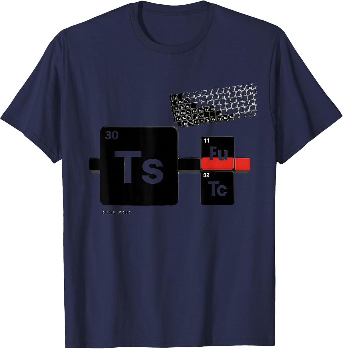 Men's Bond Issue Funny Chemistry Science Nerd Humor T-Shirt - Navy Blue