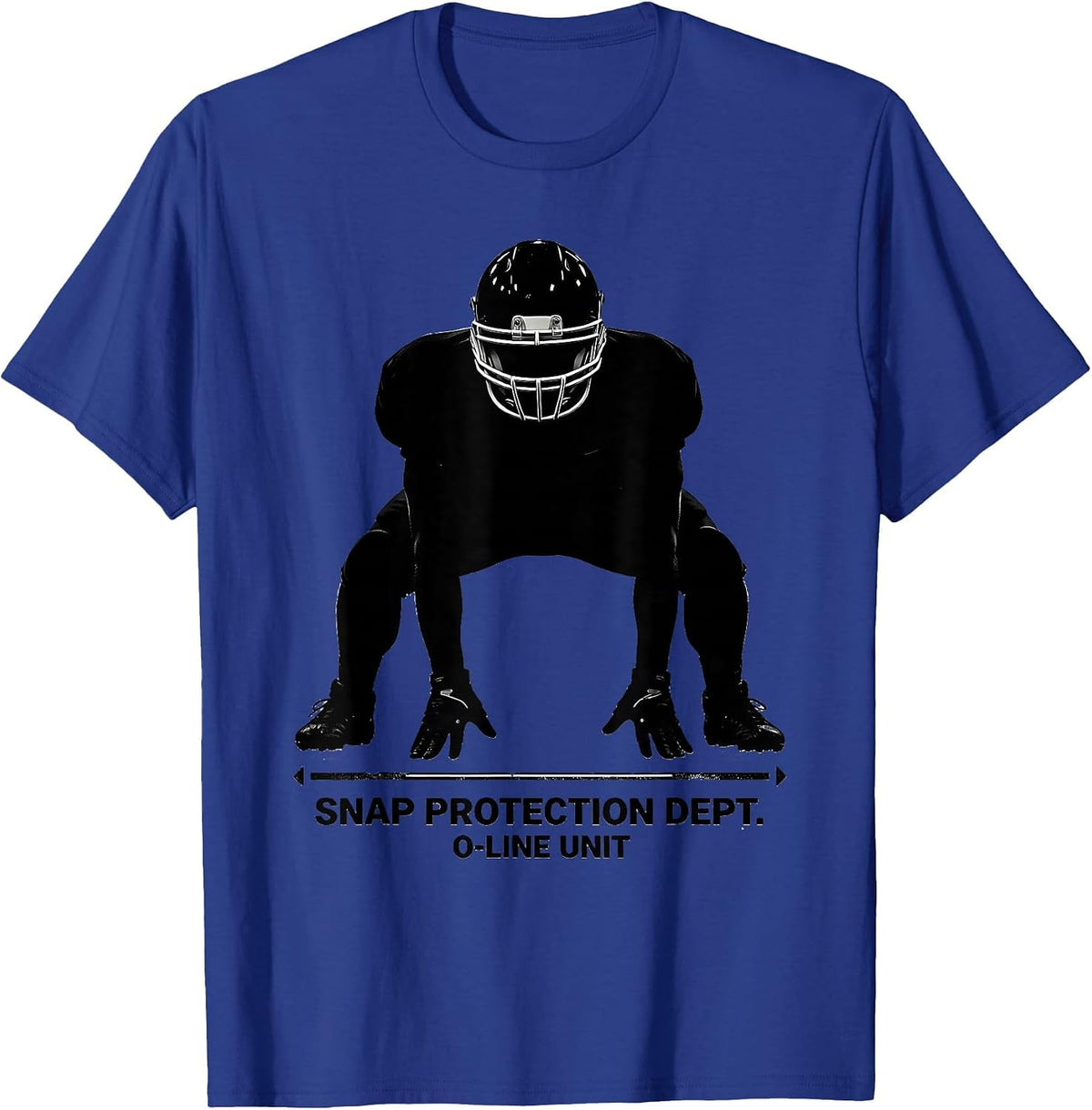 Men's Snap Protection Dept. O-Line Unit Funny Football Lineman T-Shirt - Royal Blue