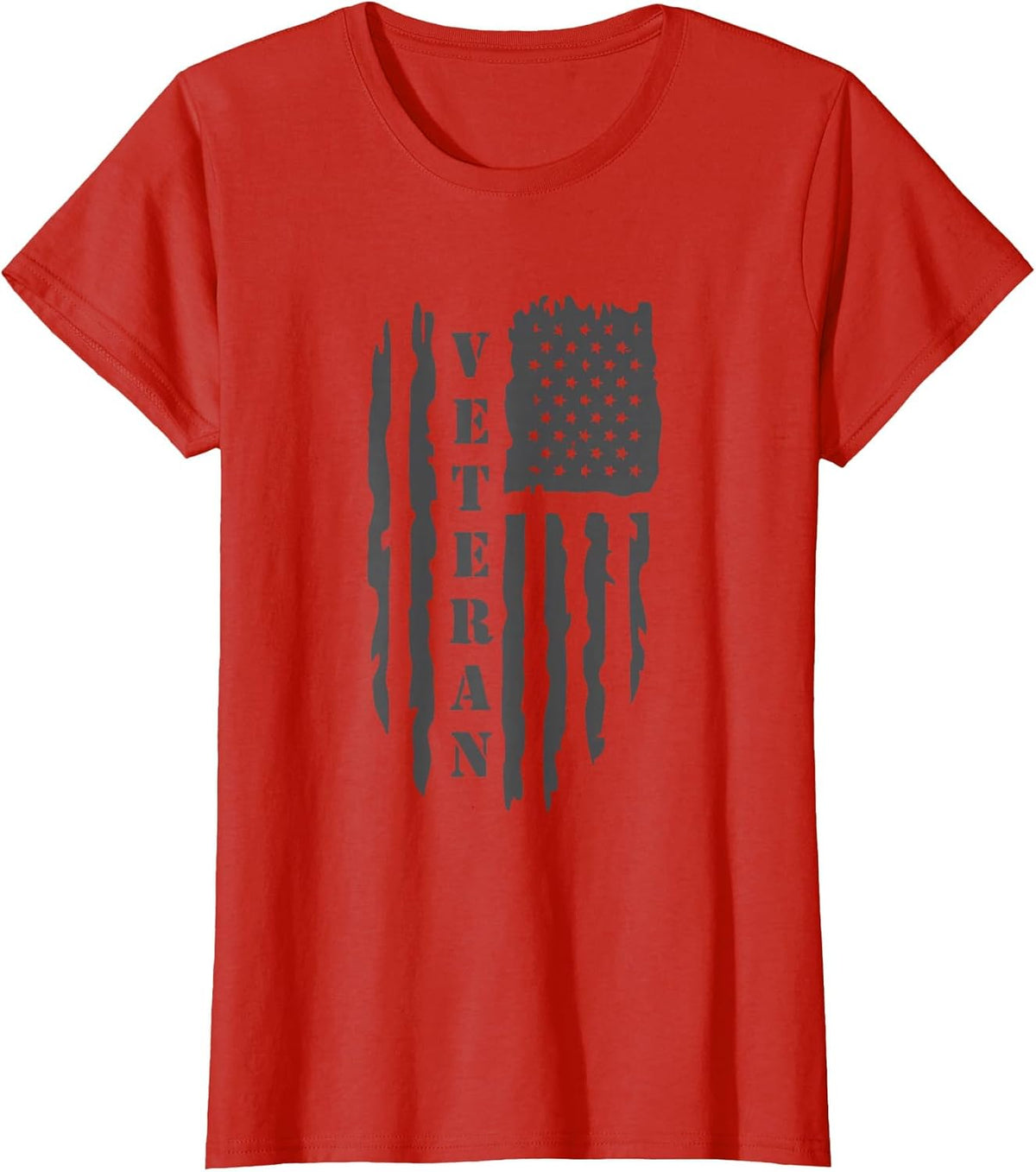 Veteran American Flag Memorial Day Patriotic Soldiers Army T-Shirt - Red