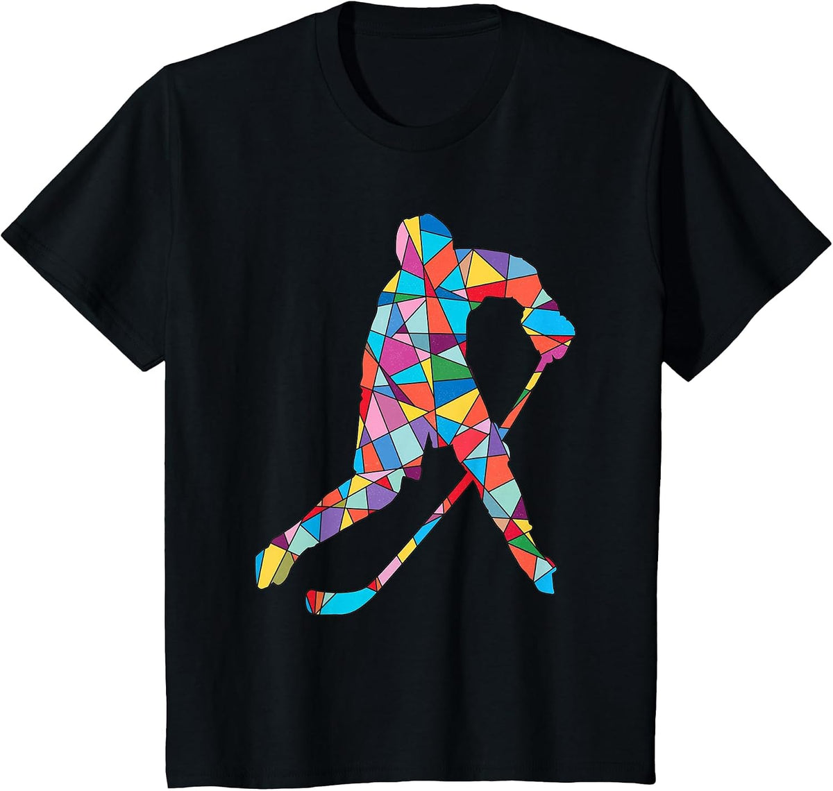 Hockey Player Sports Kids Men Boys Ice Hockey T-Shirt - Black