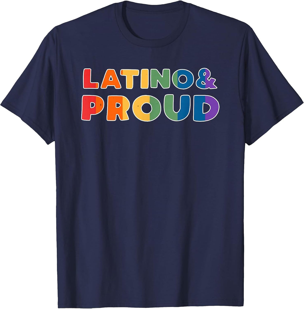 Latino and Pride: Month of Hispanic Heritage for Gays and Lesbians T-Shirt - Navy Blue