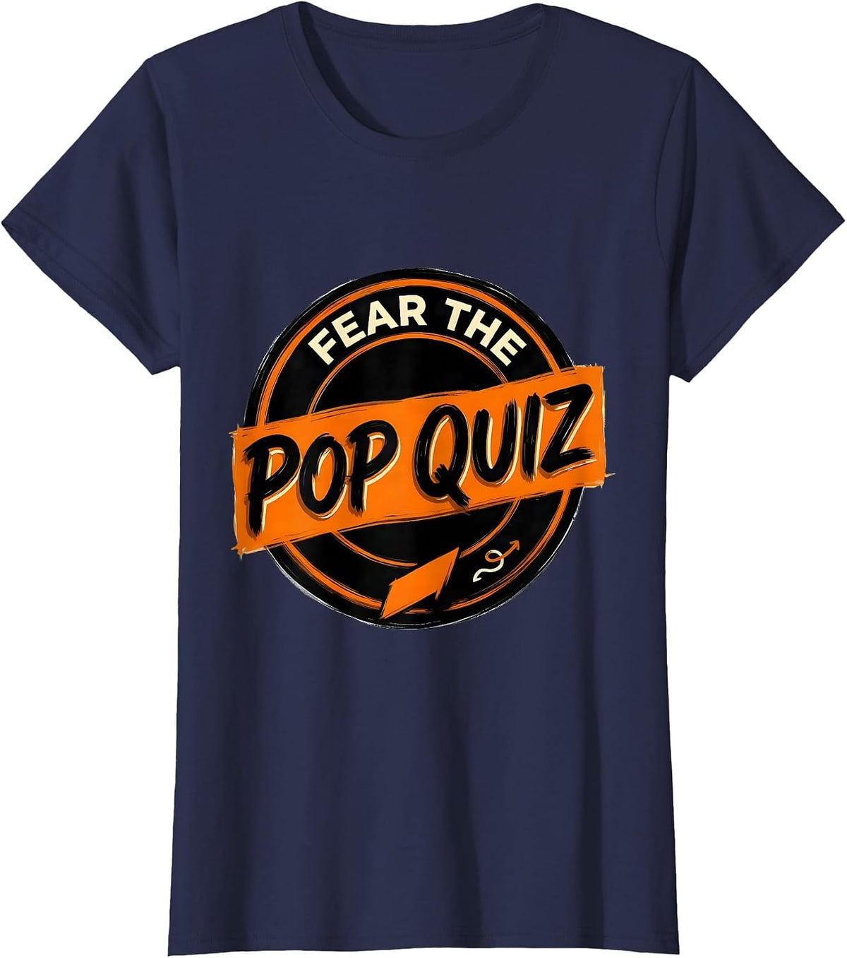 Women's Fear The Pop Quiz Funny Math Teacher Halloween Costume T-Shirt - Navy Blue