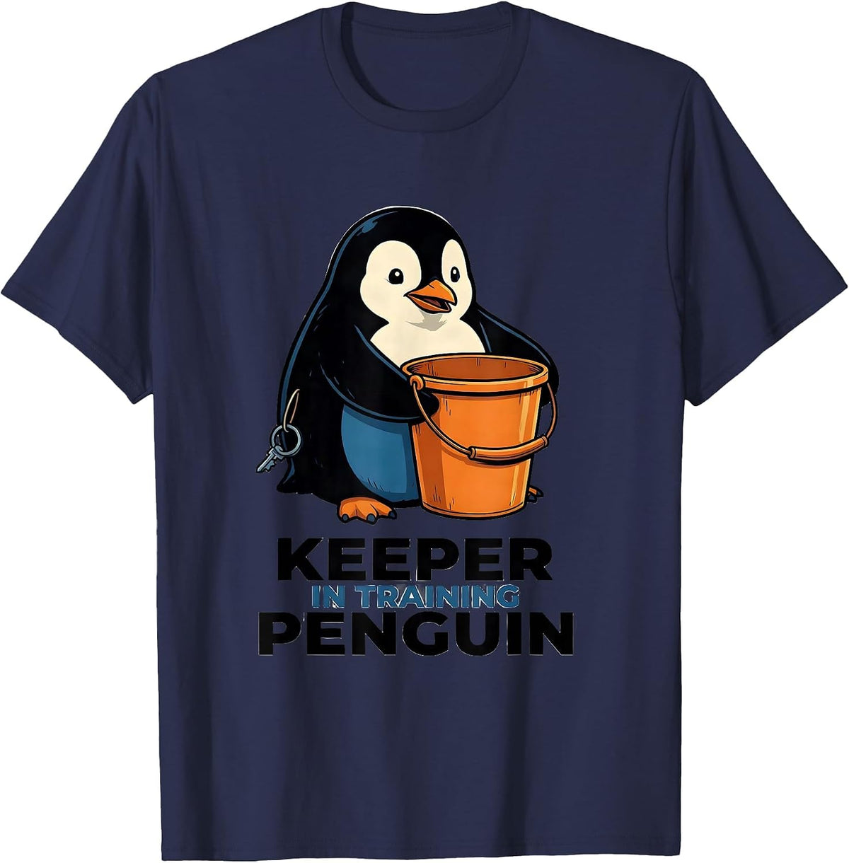 Keeper In Training Penguin Funny Animal Keeper Lover Gift T-Shirt - Navy Blue