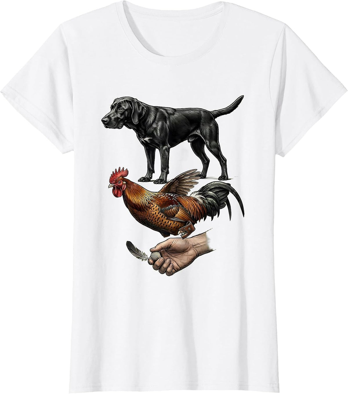 Pheasant Hunting Exploded View Technical Hunter Gift T-Shirt - White