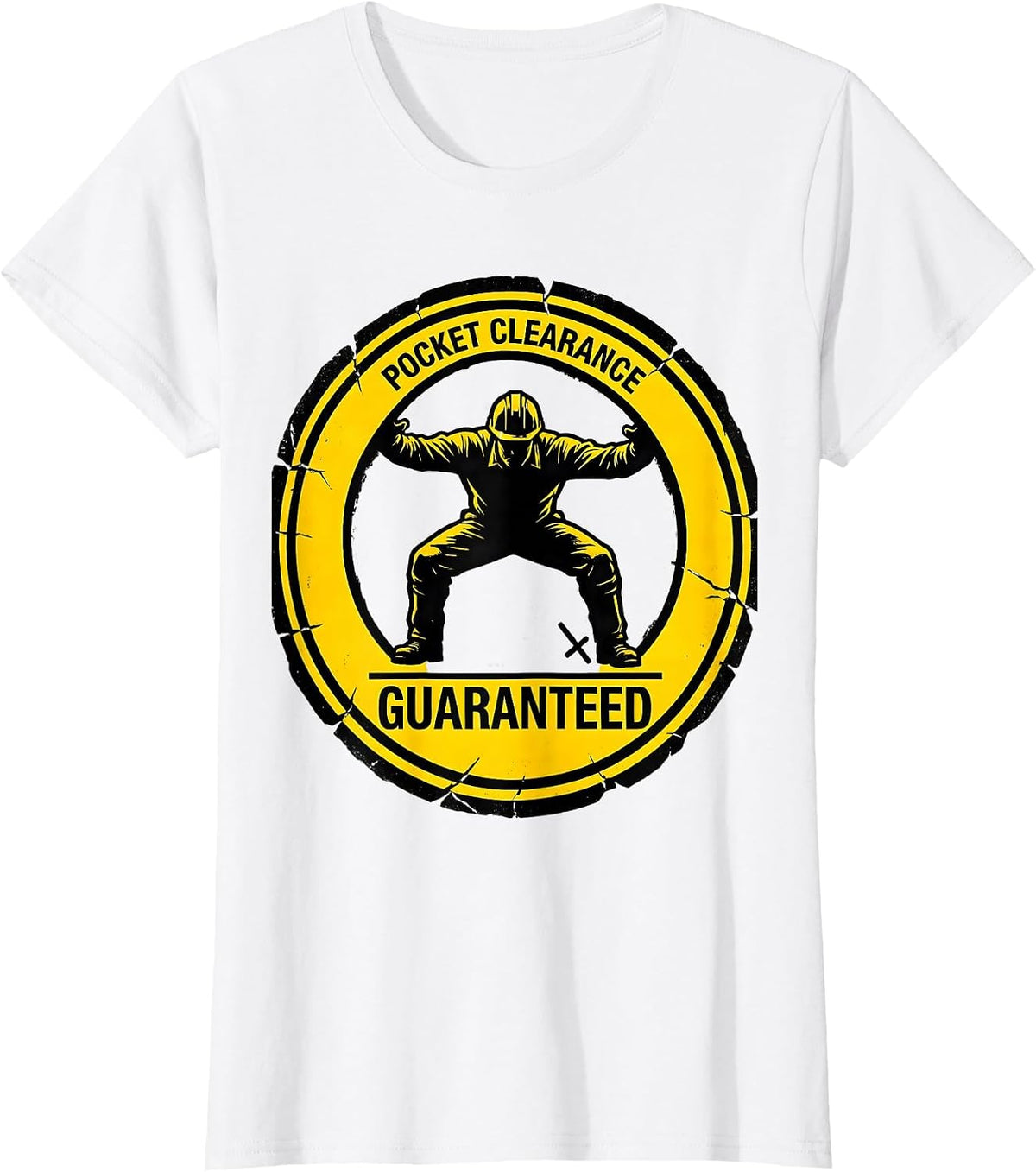 Pocket Clearance, Guaranteed Funny Football Lineman Humor T-Shirt - White