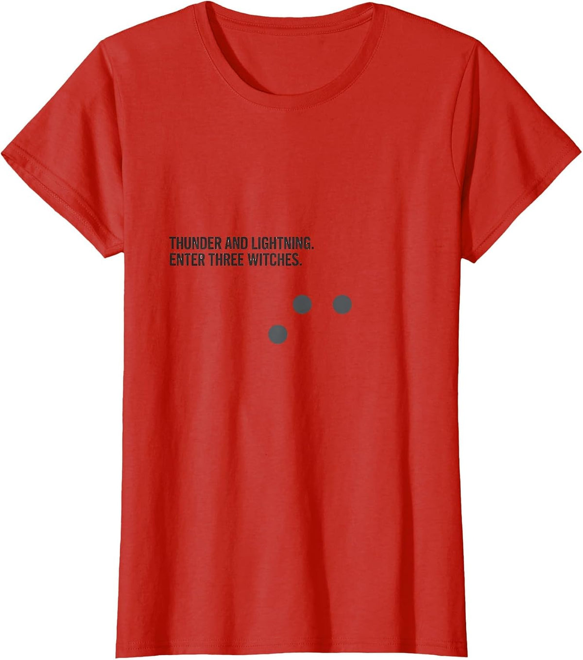 Thunder And Lightning Enter Three Witches Shakespeare Fan T-Shirt - Red