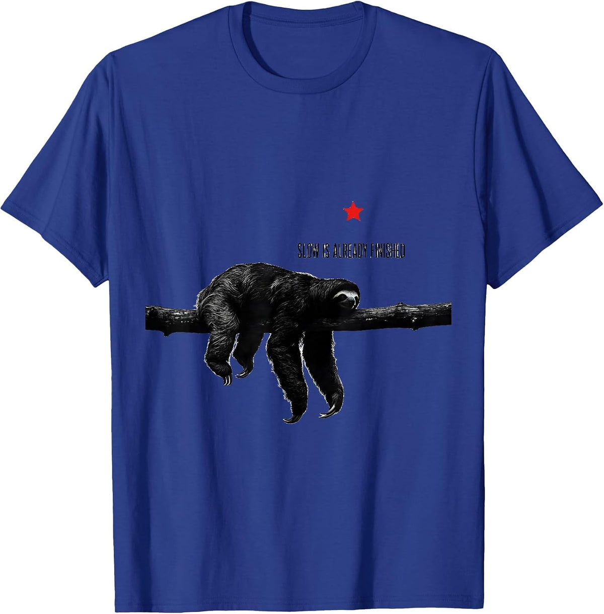 Men's Slow Is Already Finished Funny Sloth Lover Christmas Humor T-Shirt - Royal Blue