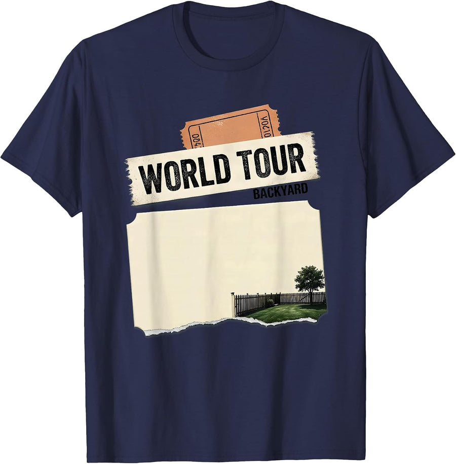 World Tour Backyard Rubber Stamp Rock Star Kids Costume T-Shirt - Navy Blue