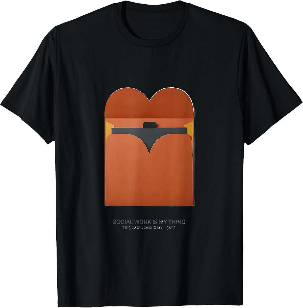 Men's Social Work Is My Thing, This Caseload Is My Heart Funny T-Shirt - Black