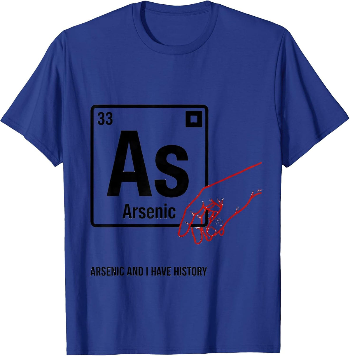 Men's Arsenic And I Have History Funny Science Teacher Periodic T-Shirt - Royal Blue