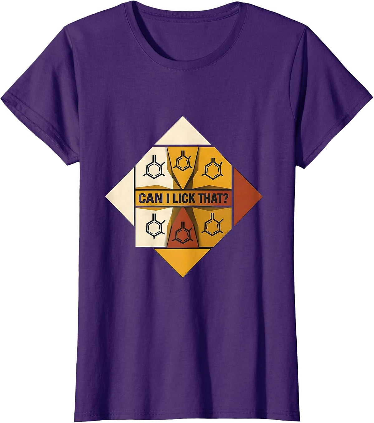 Can I Lick That Funny Periodic Table Science Teacher Humor T-Shirt, Women, Purple, 3X-Large - As Pictured