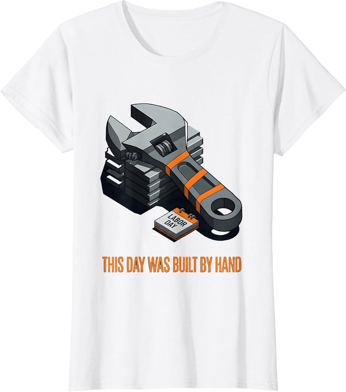 This Day Was Built By Hand Funny Blue Collar Labor Day T-Shirt - White
