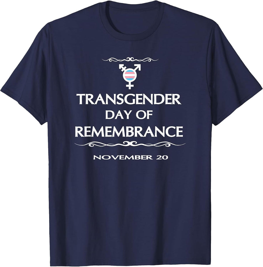 Transgender Day of Remembrance November 20 Memorial Tshirt T-Shirt - Navy Blue