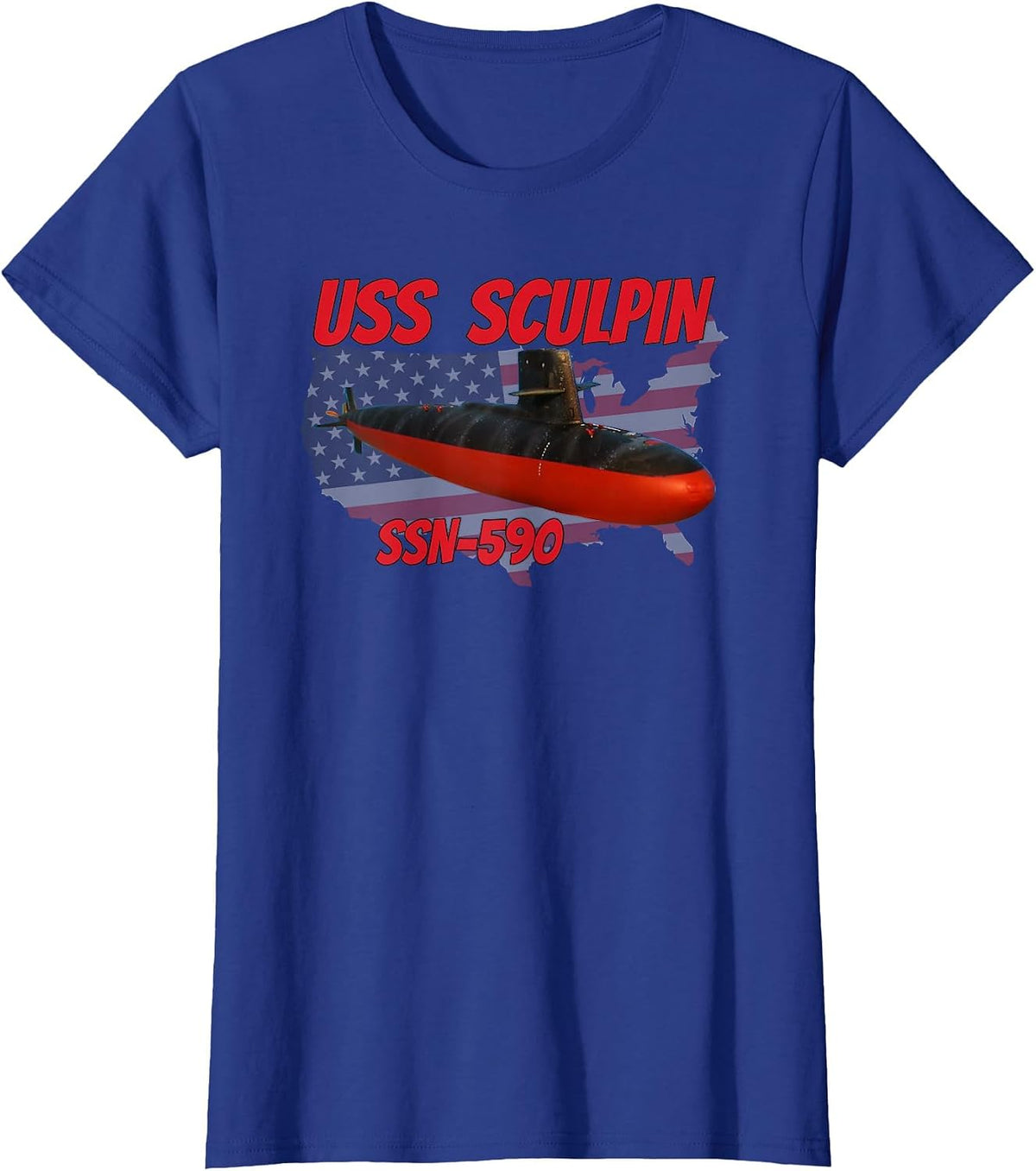 USS Sculpin SSN-590 Submarine Veterans Day Father Grandpa T-Shirt - Royal Blue